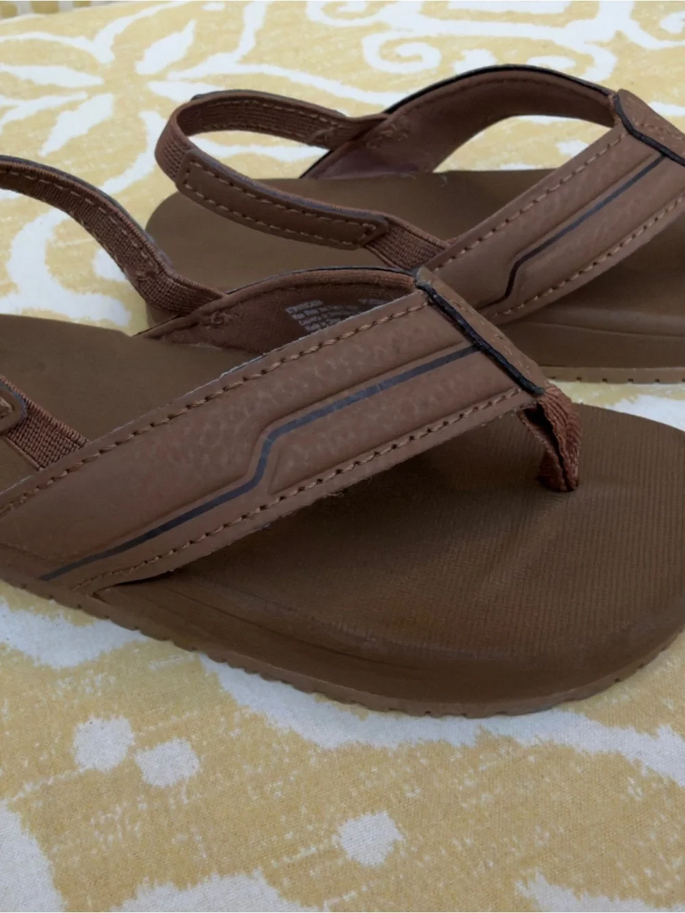 Kids Brown Slingback Thong Sandals - Comfortable Everyday Wear